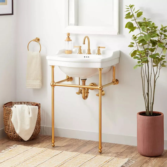 Brass vs Chrome console sink legs: Which is better for your bathroom?